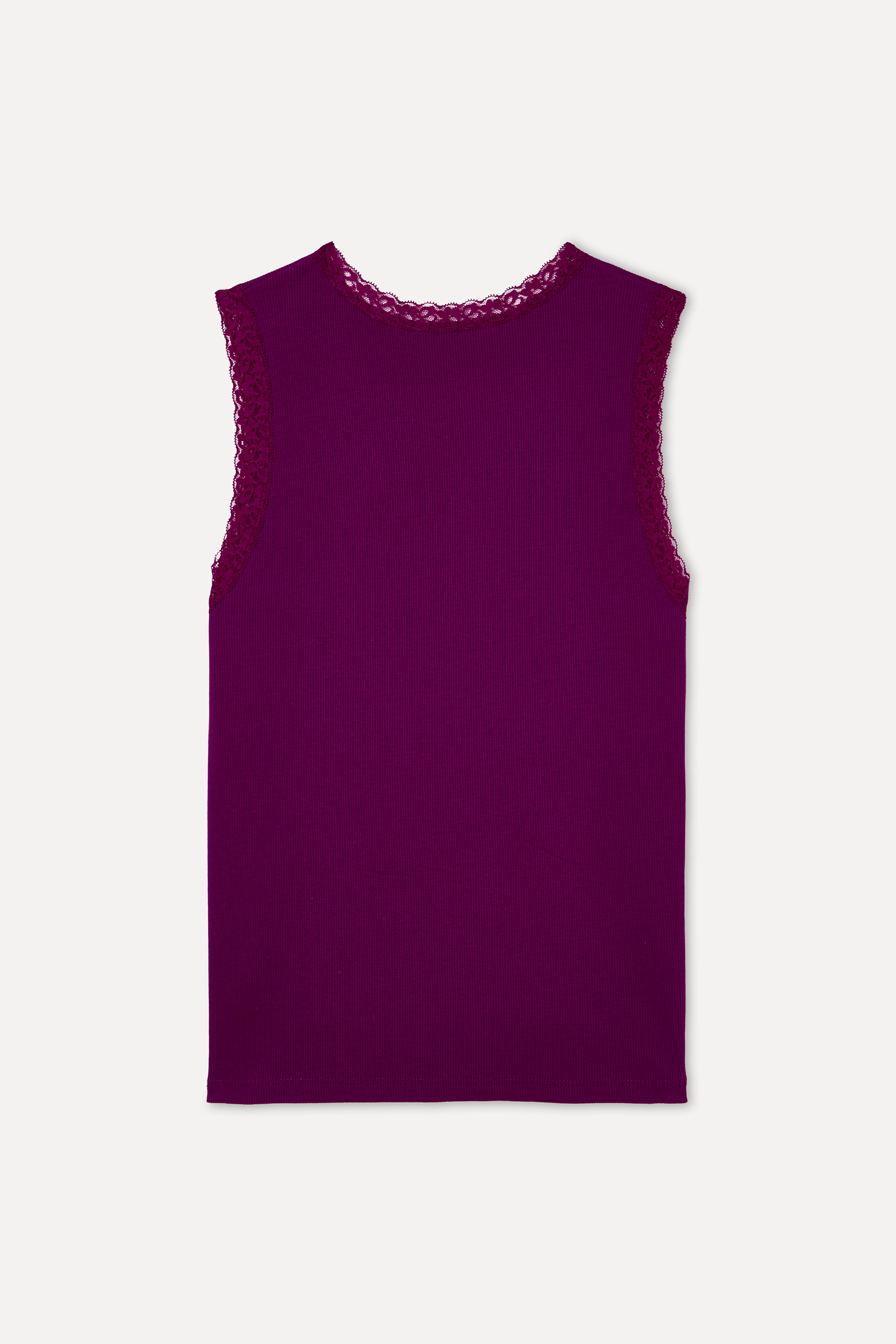 BASKILI DANTELLİ BİSİKLET YAKA ATLET