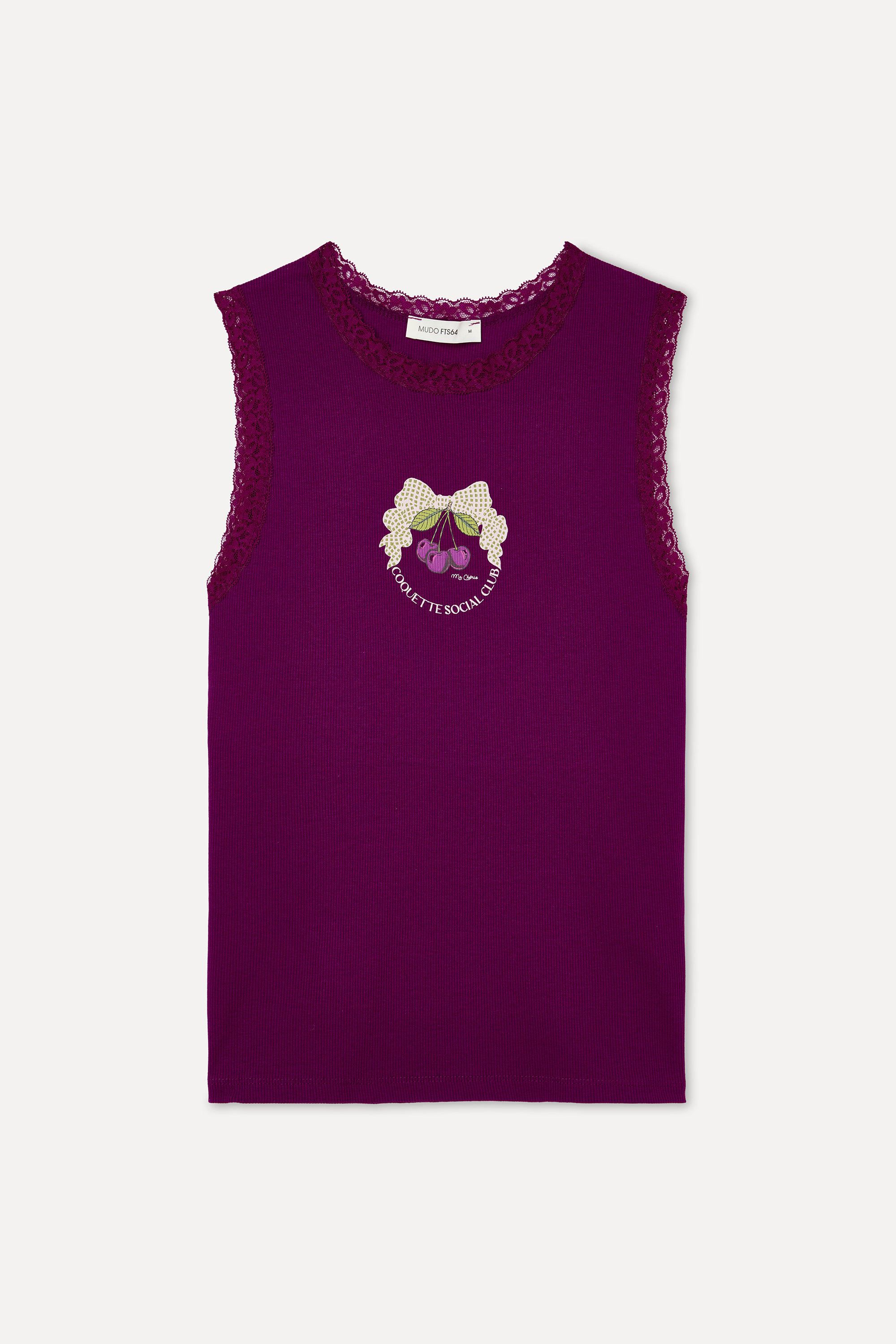 BASKILI DANTELLİ BİSİKLET YAKA ATLET