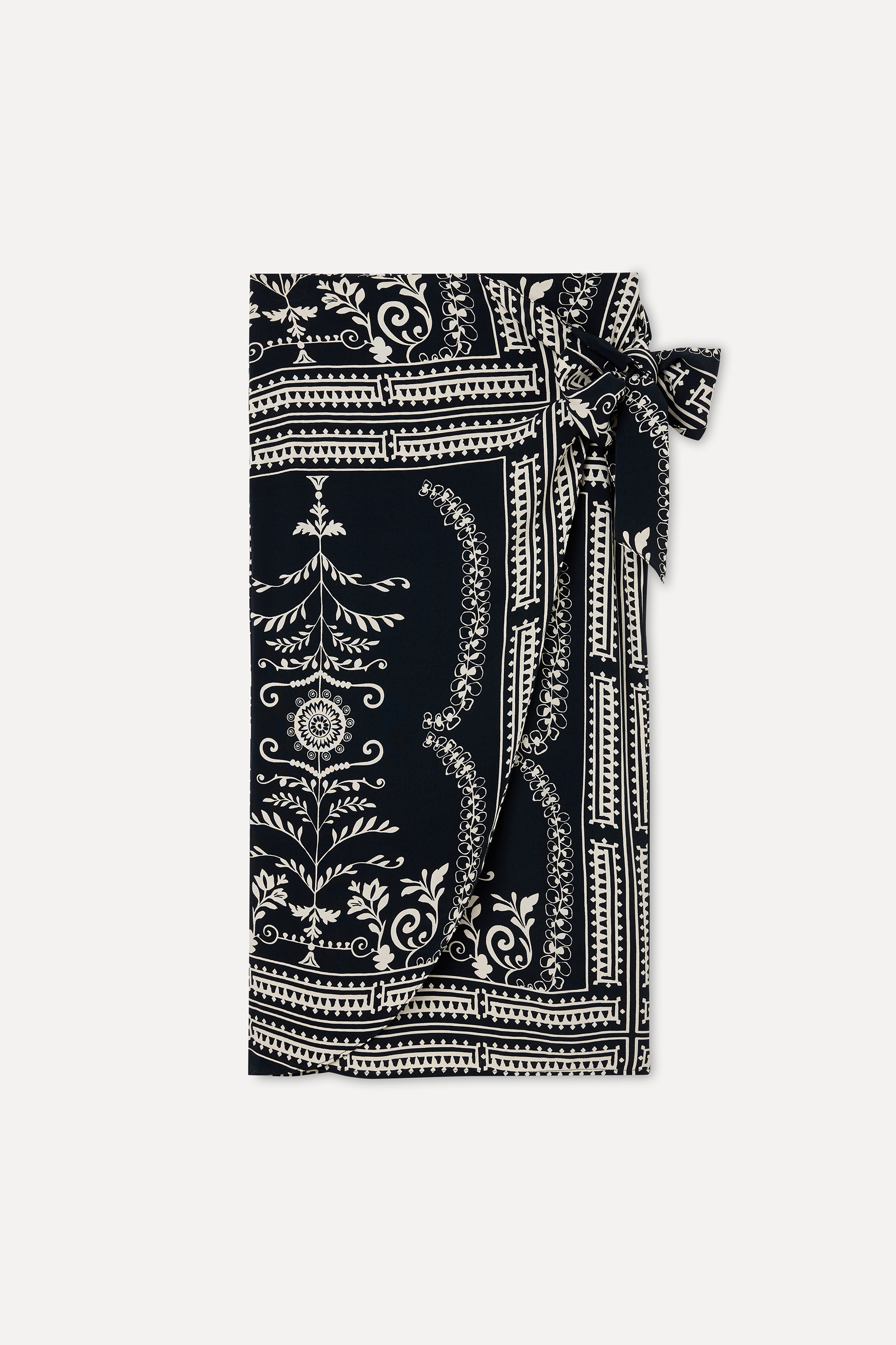 ETNİK DESENLİ BAĞLAMA DETAYLI MİDİ ETEK