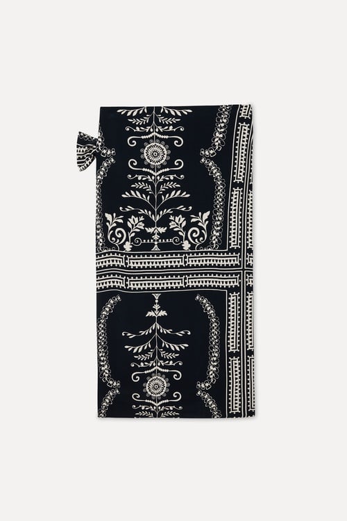 ETNİK DESENLİ BAĞLAMA DETAYLI MİDİ ETEK