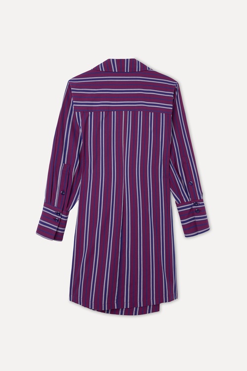 ÇİZGİLİ MİNİ GÖMLEK ELBİSE