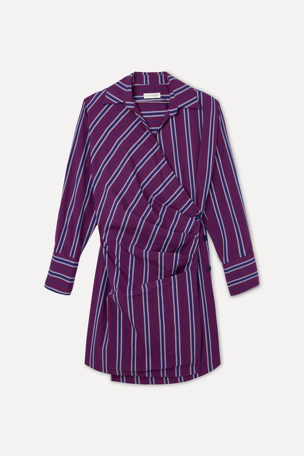 ÇİZGİLİ MİNİ GÖMLEK ELBİSE