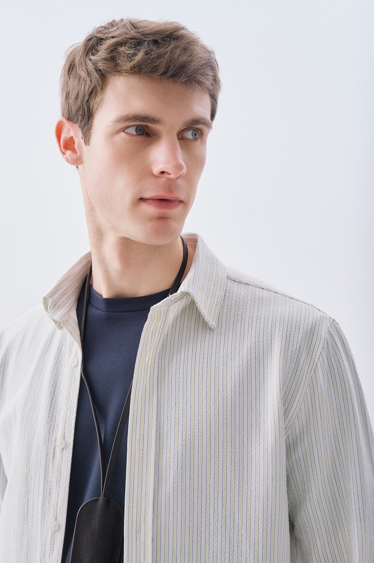 Erkek Beyaz Regular Fit Uzun Kollu Seersucker Gömlek