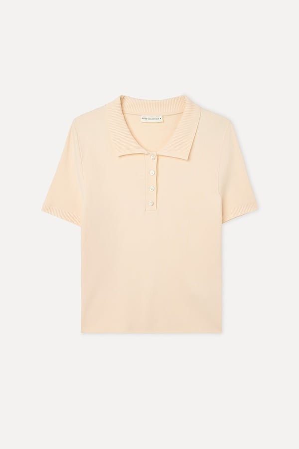 FITTED POLO YAKA KISA KOLLU TRİKO KAZAK