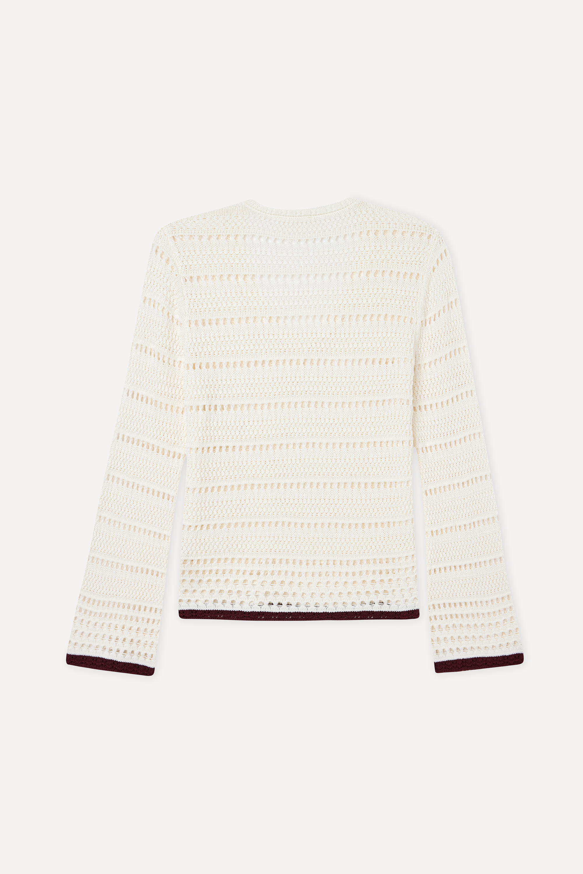 ÇİZGİLİ AJURLU LOOSE FIT V YAKA KAZAK