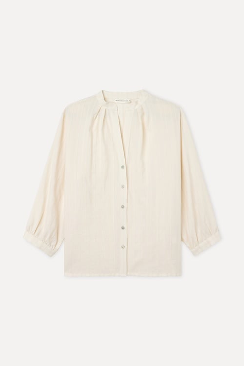  ÇİZGİLİ V YAKA UZUN KOLLU GÖMLEK