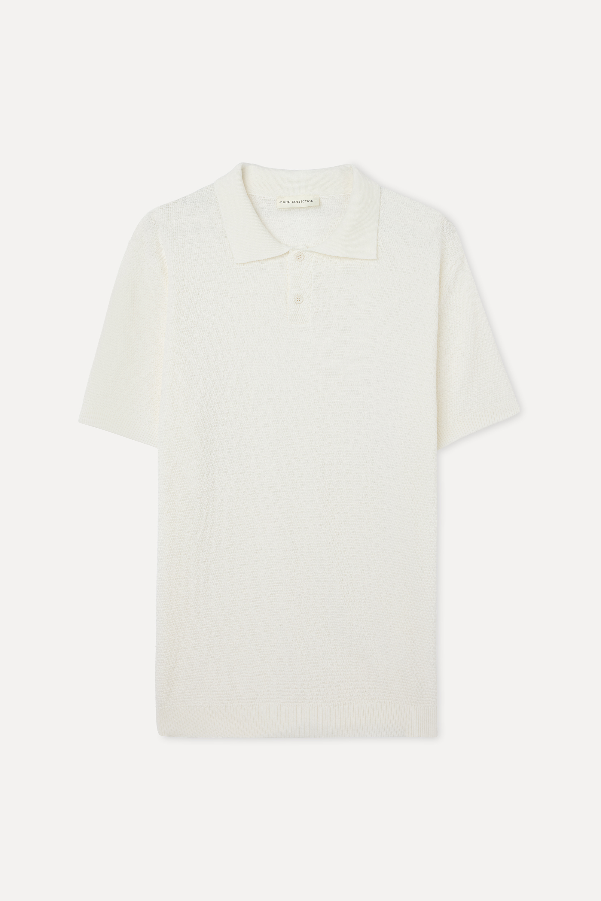 Erkek Beyaz Polo Yaka Kısa Kollu Triko Kazak