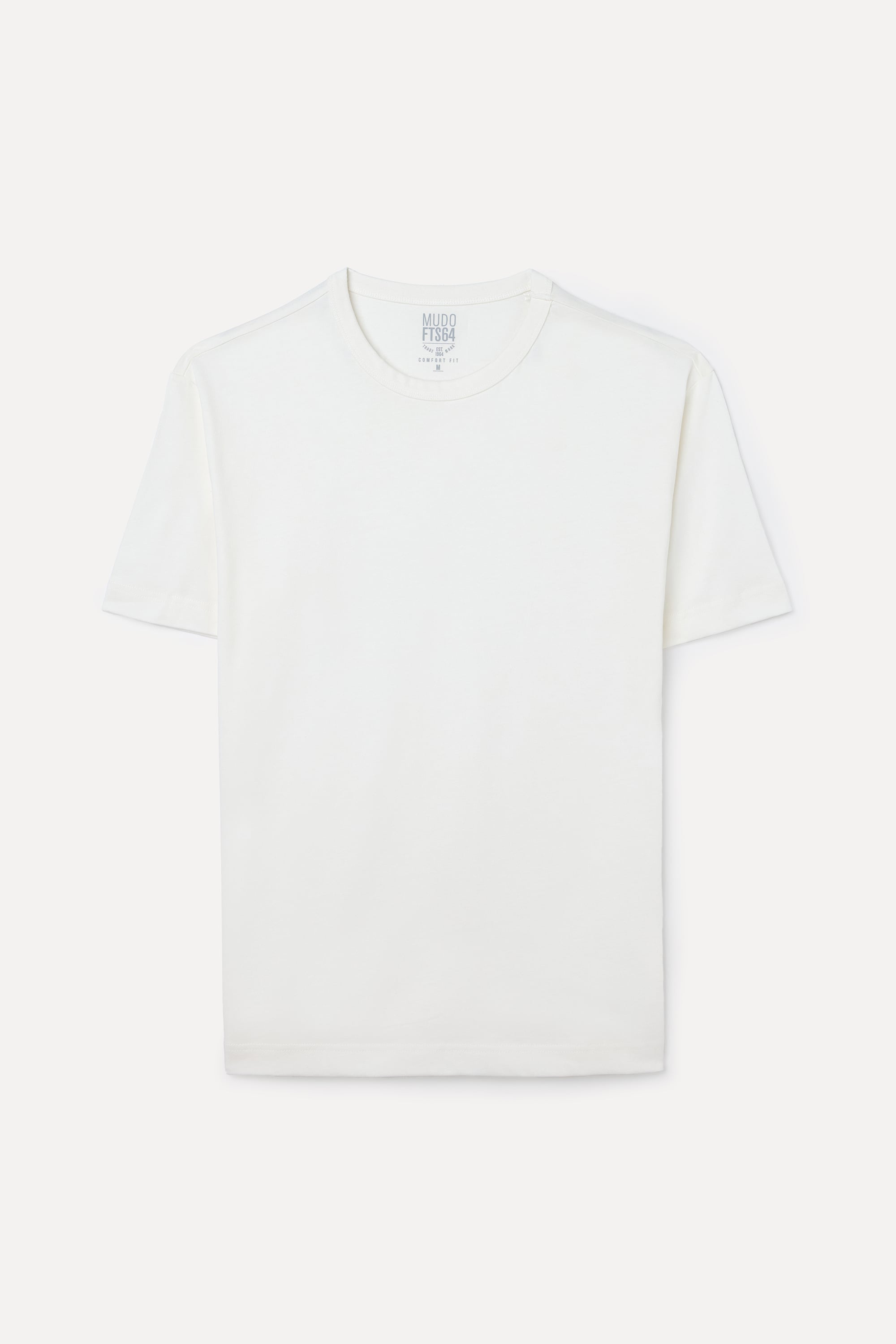 Erkek Kırık Beyaz Comfort Fit Bisiklet Yaka T-Shirt