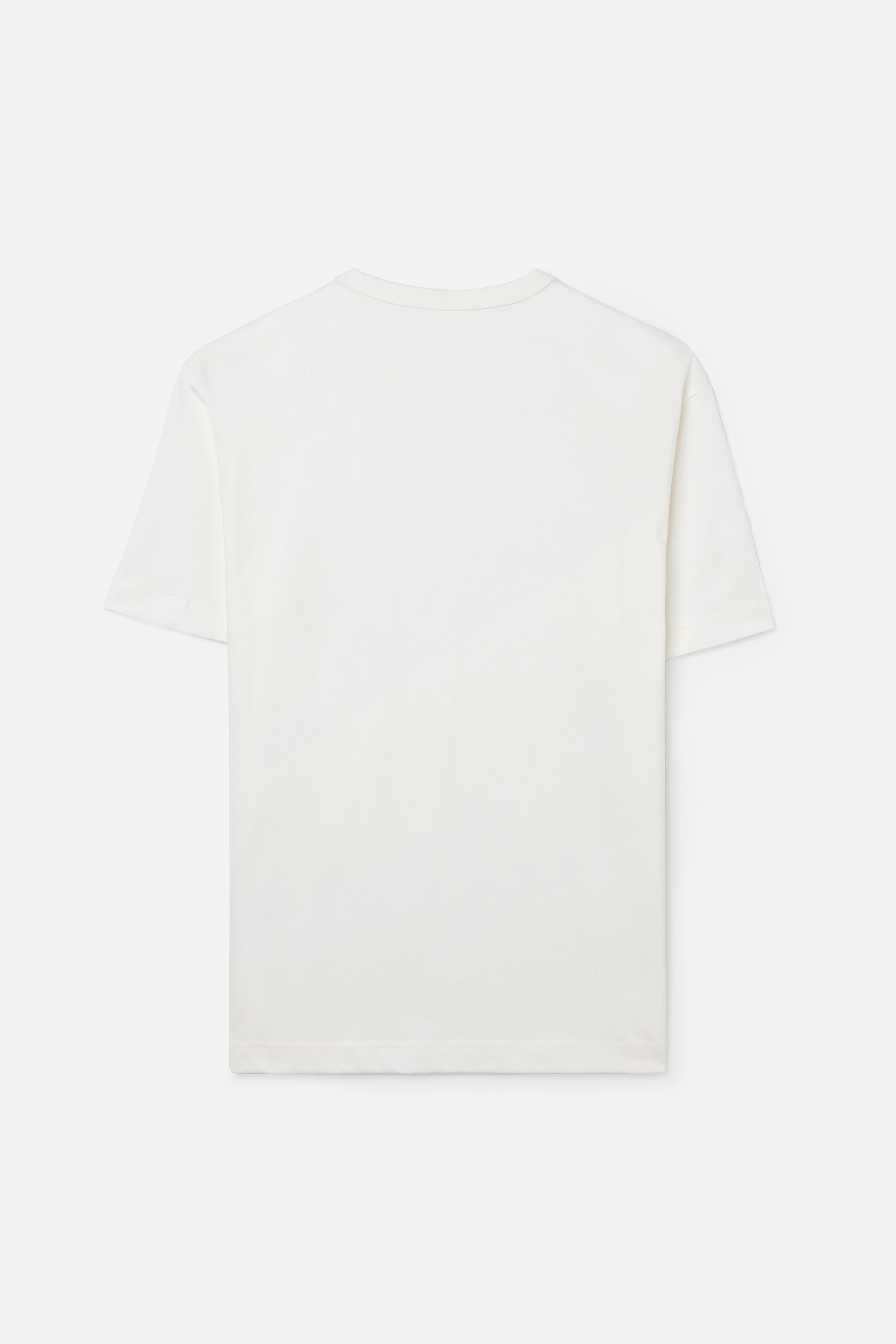 Erkek Kırık Beyaz Comfort Fit Bisiklet Yaka T-Shirt