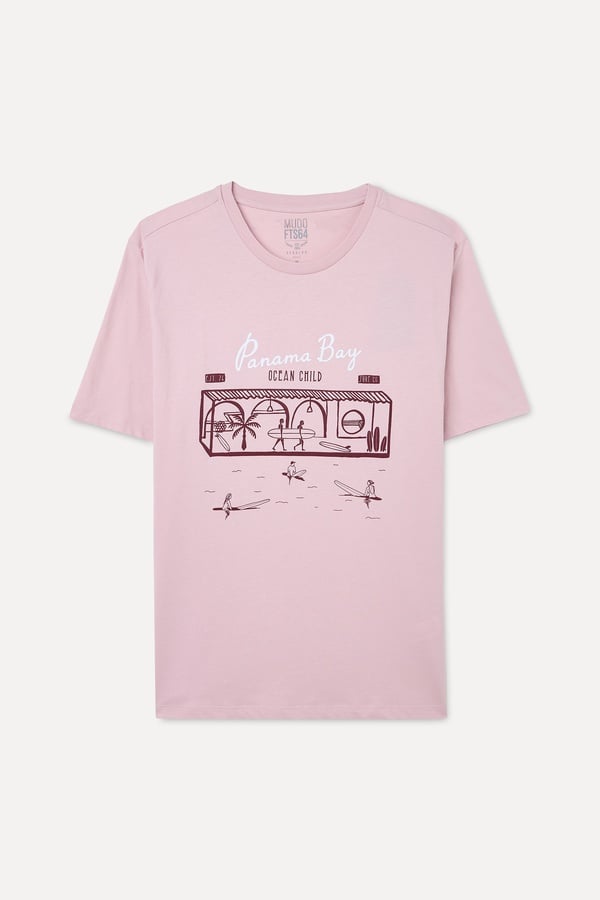 BASKILI BİSİKLET YAKA T-SHIRT