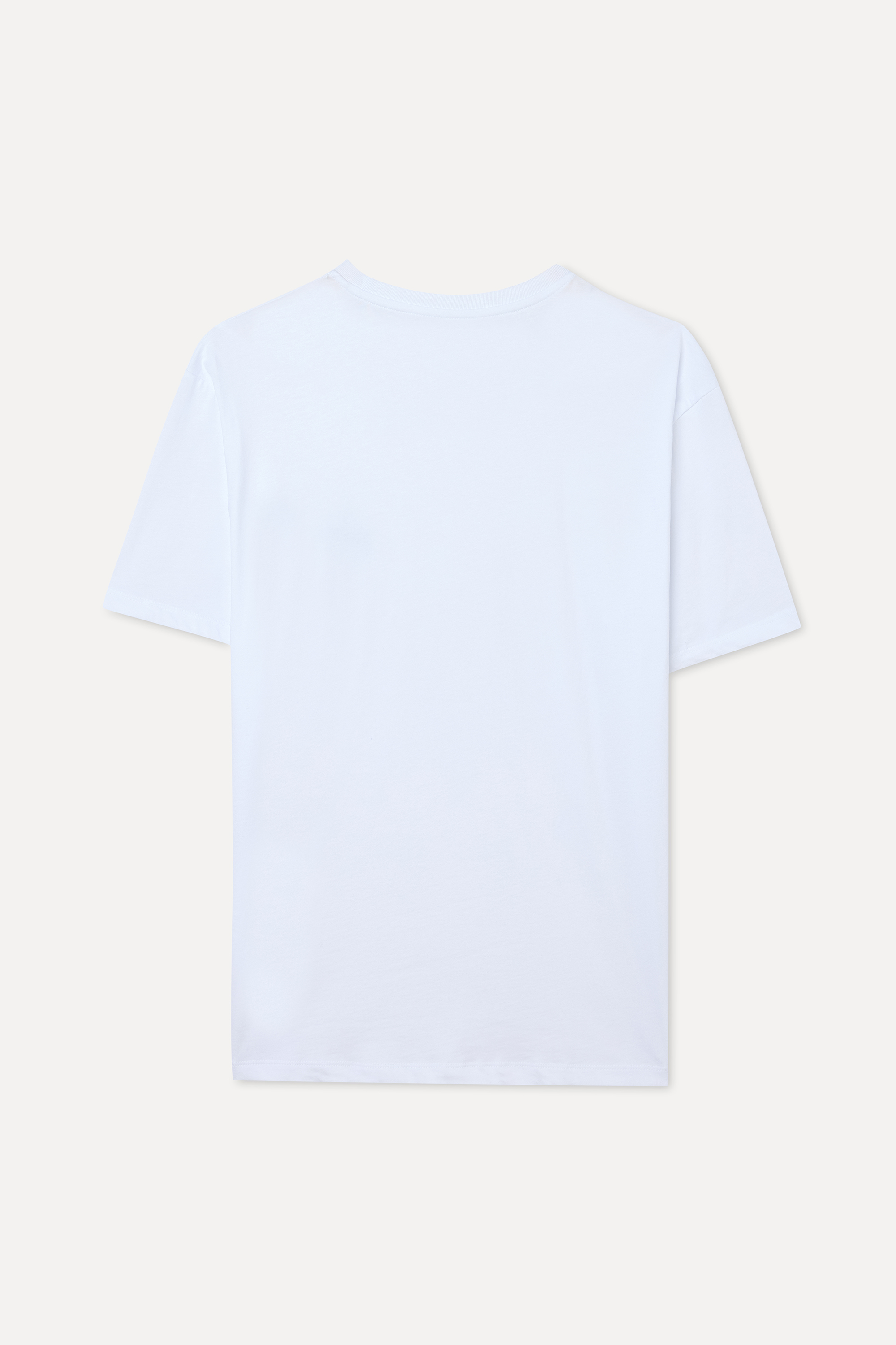 COMFORT FIT BASKILI BİSİKLET YAKA T-SHIRT