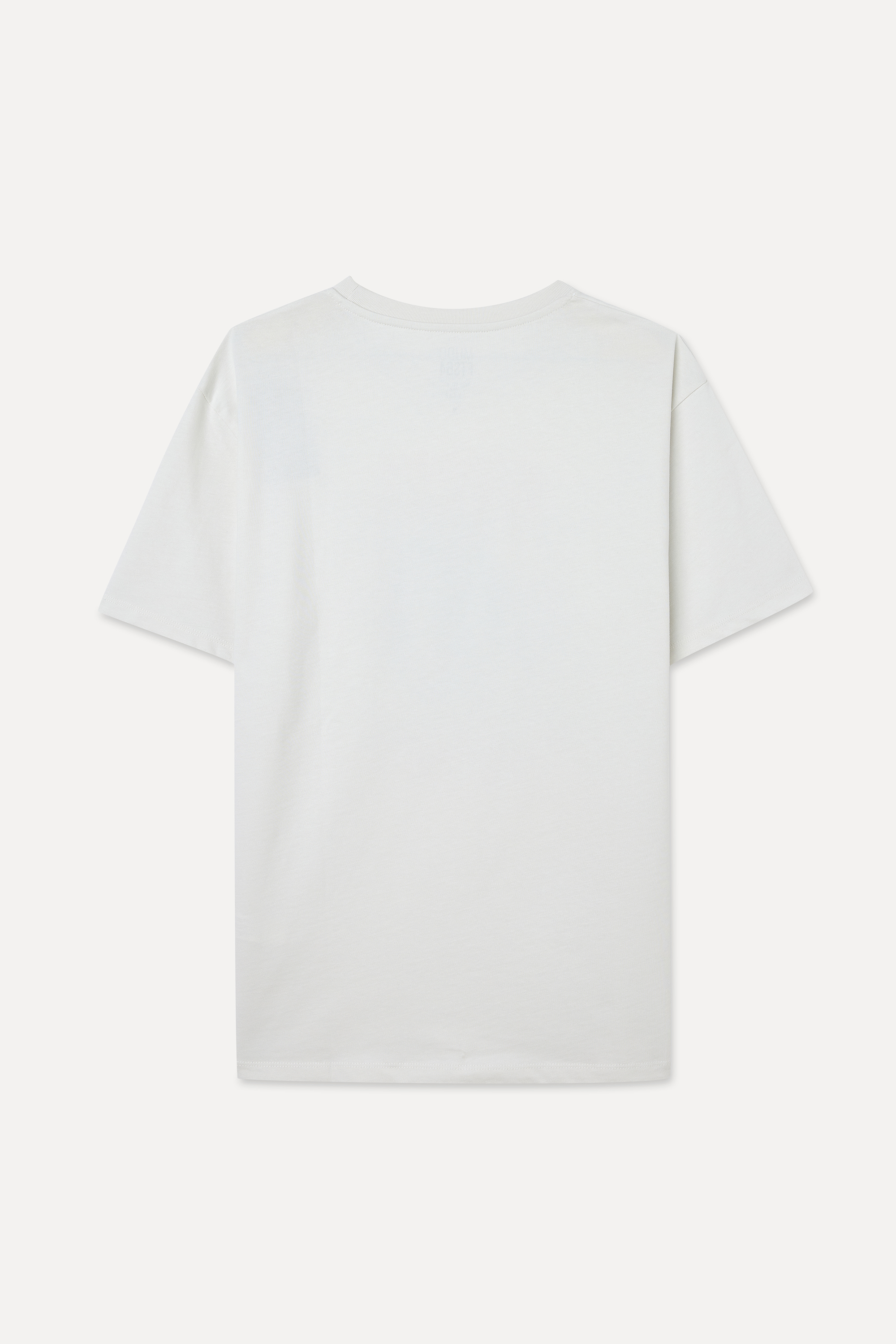 Erkek Kırık Beyaz Baskılı Loose Fit Bisiklet Yaka T-Shirt