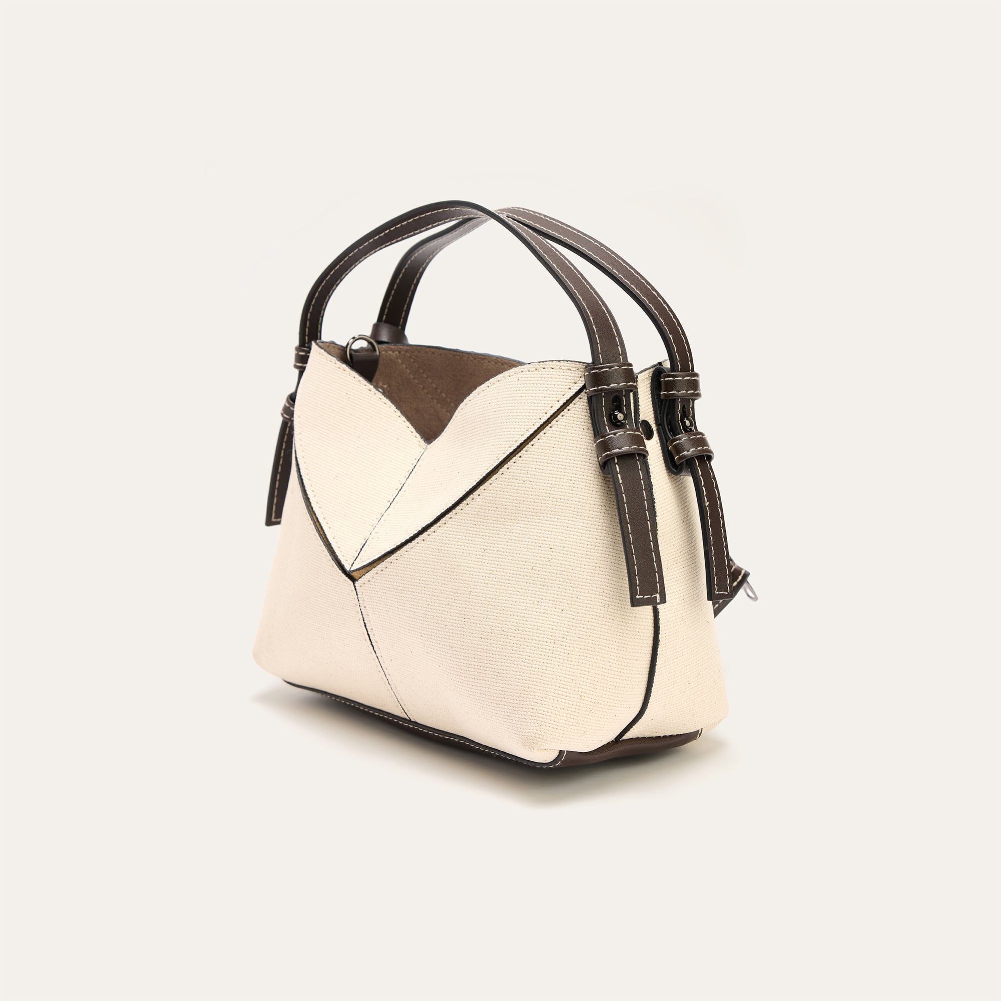 CÜZDANLI KONTRAST KANVAS ÇANTA