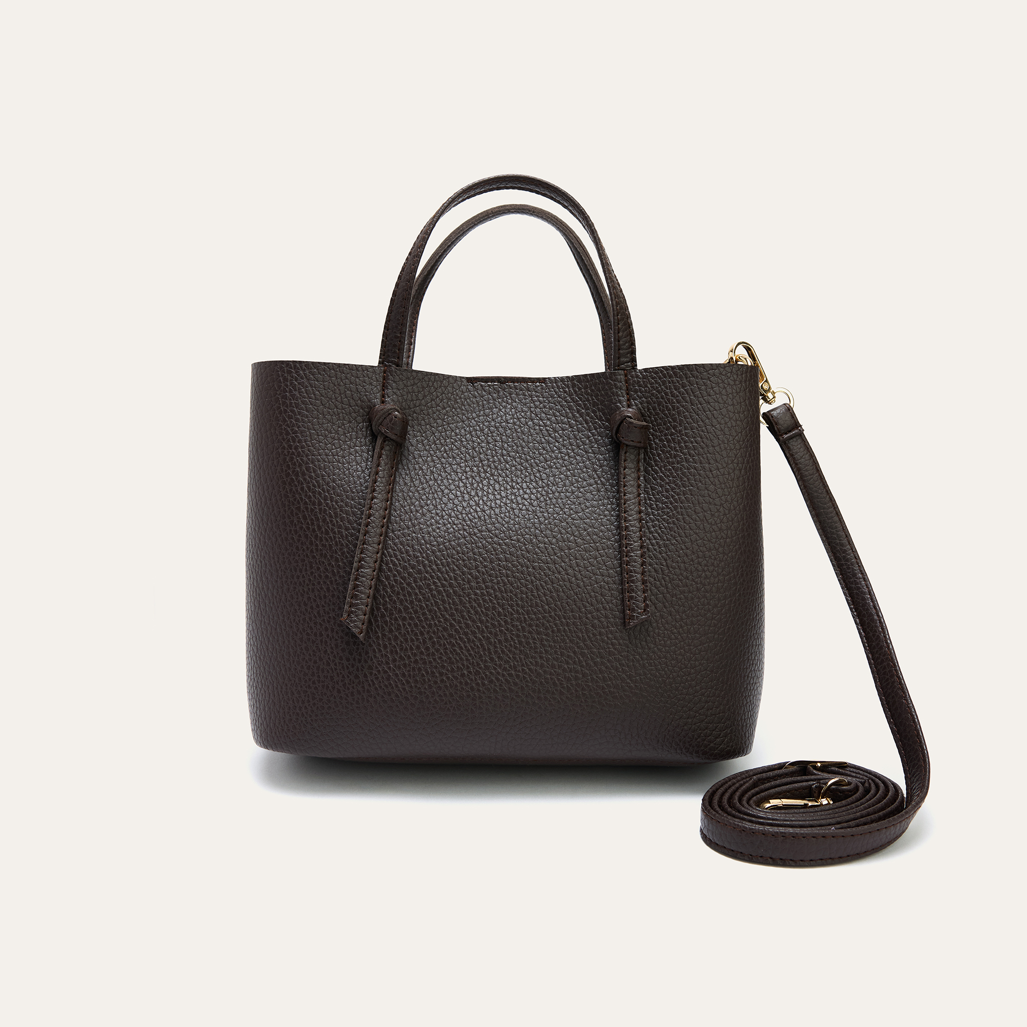 DERİ GÖRÜNÜMLÜ ASKILI EL ÇANTASI