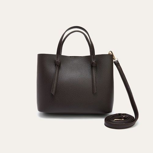 DERİ GÖRÜNÜMLÜ ASKILI EL ÇANTASI