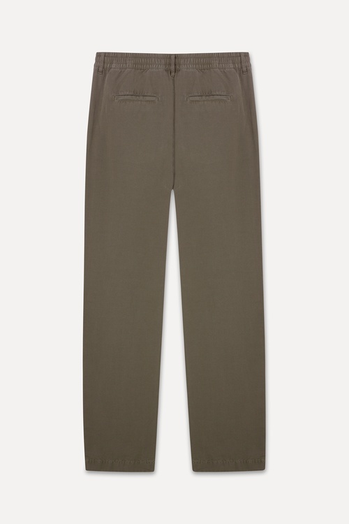  Erkek Vizon Rengi Straight Fit Beli Bağlamalı Pantolon