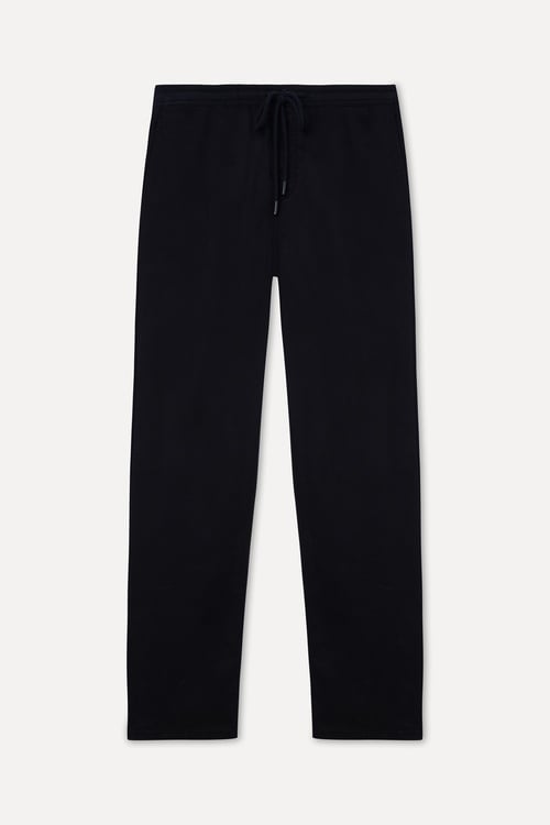  Erkek Siyah Straight Fit Beli Bağlamalı Pantolon