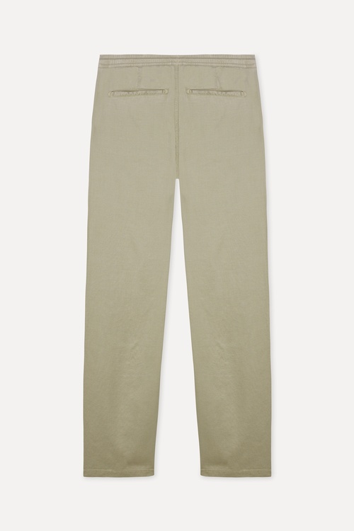  Erkek Bej Rengi Straight Fit Beli Bağlamalı Pantolon