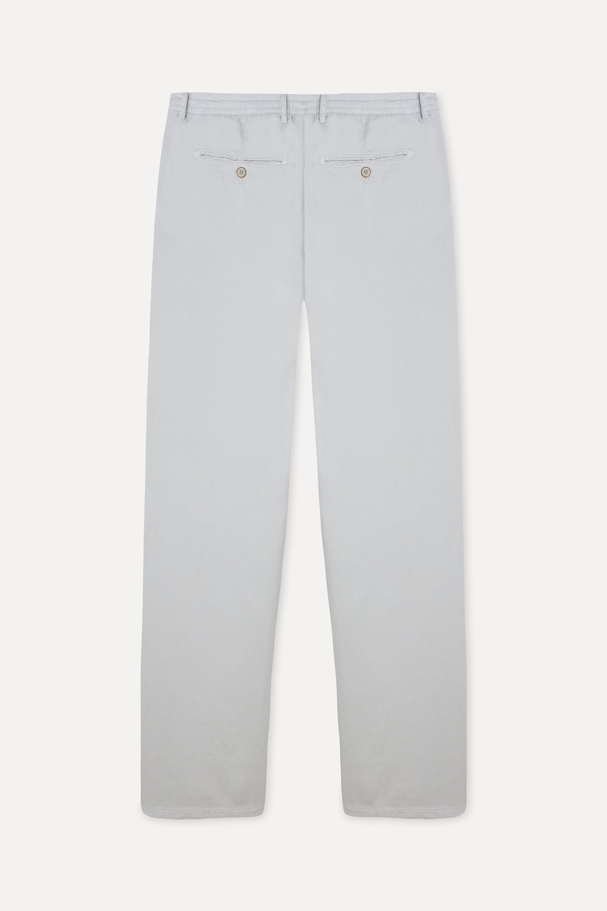 Erkek Gri Slim Straight Fit Beli Bağlamalı Pantolon