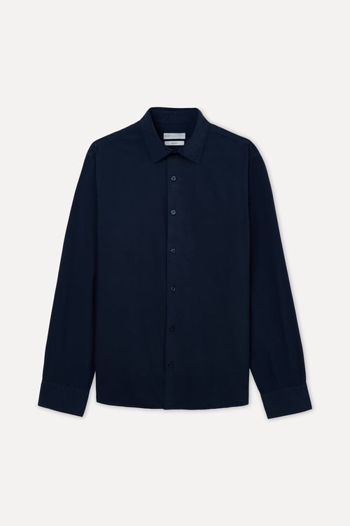 Erkek Lacivert Regular Fit Uzun Kollu Gömlek