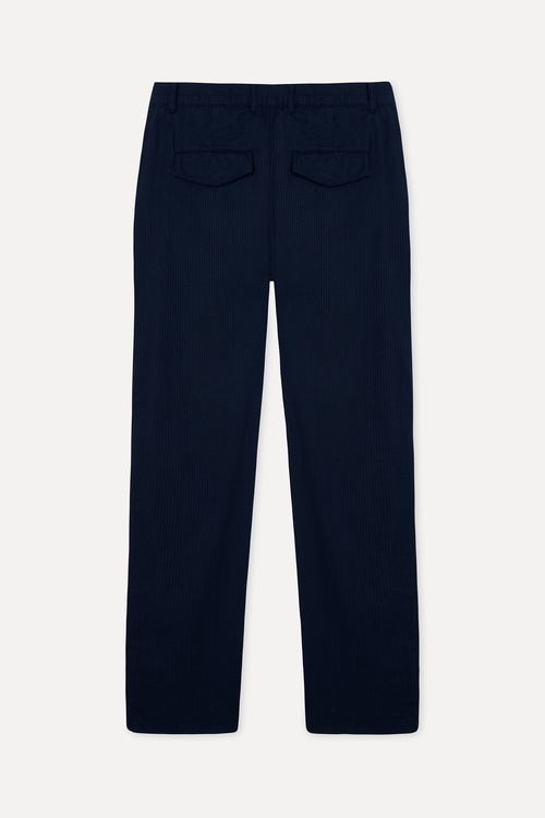  Erkek Lacivert Tekstürlü Straight Fit Pantolon