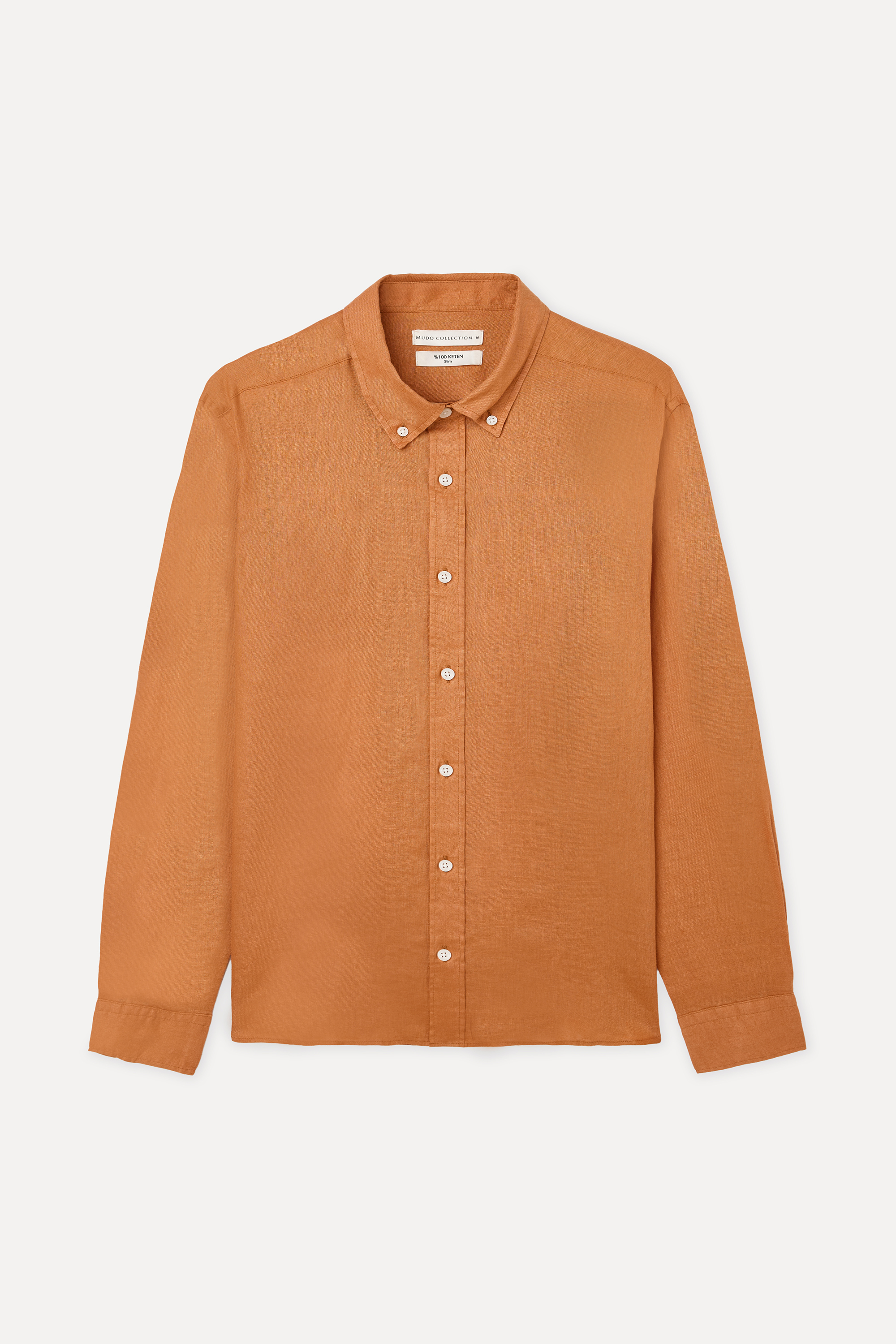 SLIM FIT UZUN KOLLU KETEN GÖMLEK