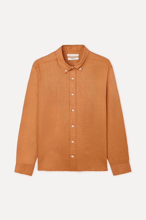 SLIM FIT UZUN KOLLU KETEN GÖMLEK