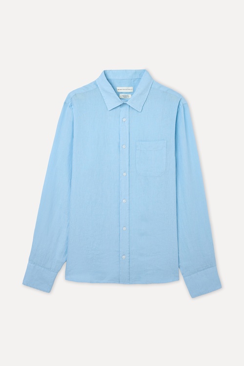  REGULAR FIT UZUN KOLLU KETEN GÖMLEK