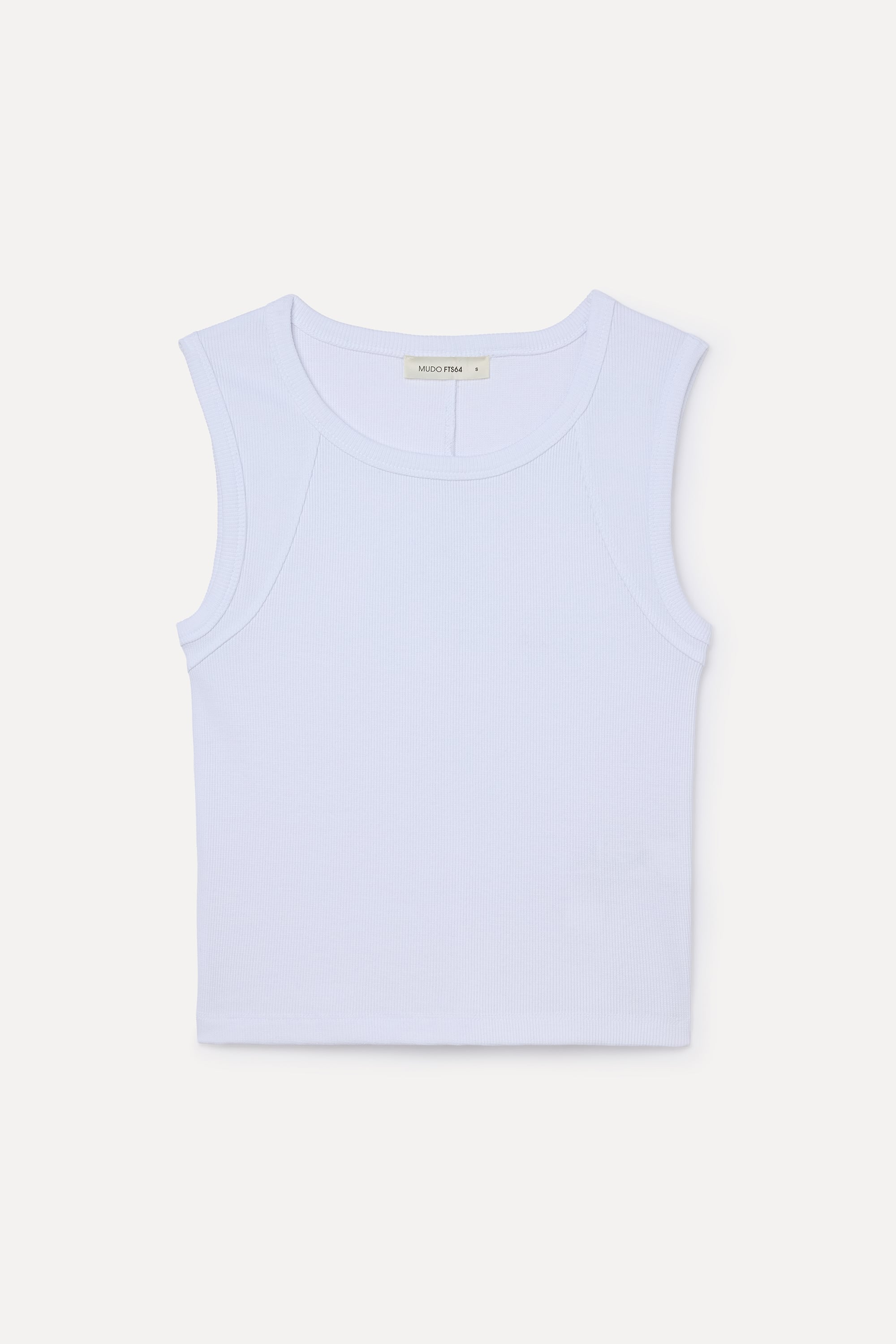 Mudo Kadın Beyaz Bisiklet Yaka Kolsuz T-Shirt