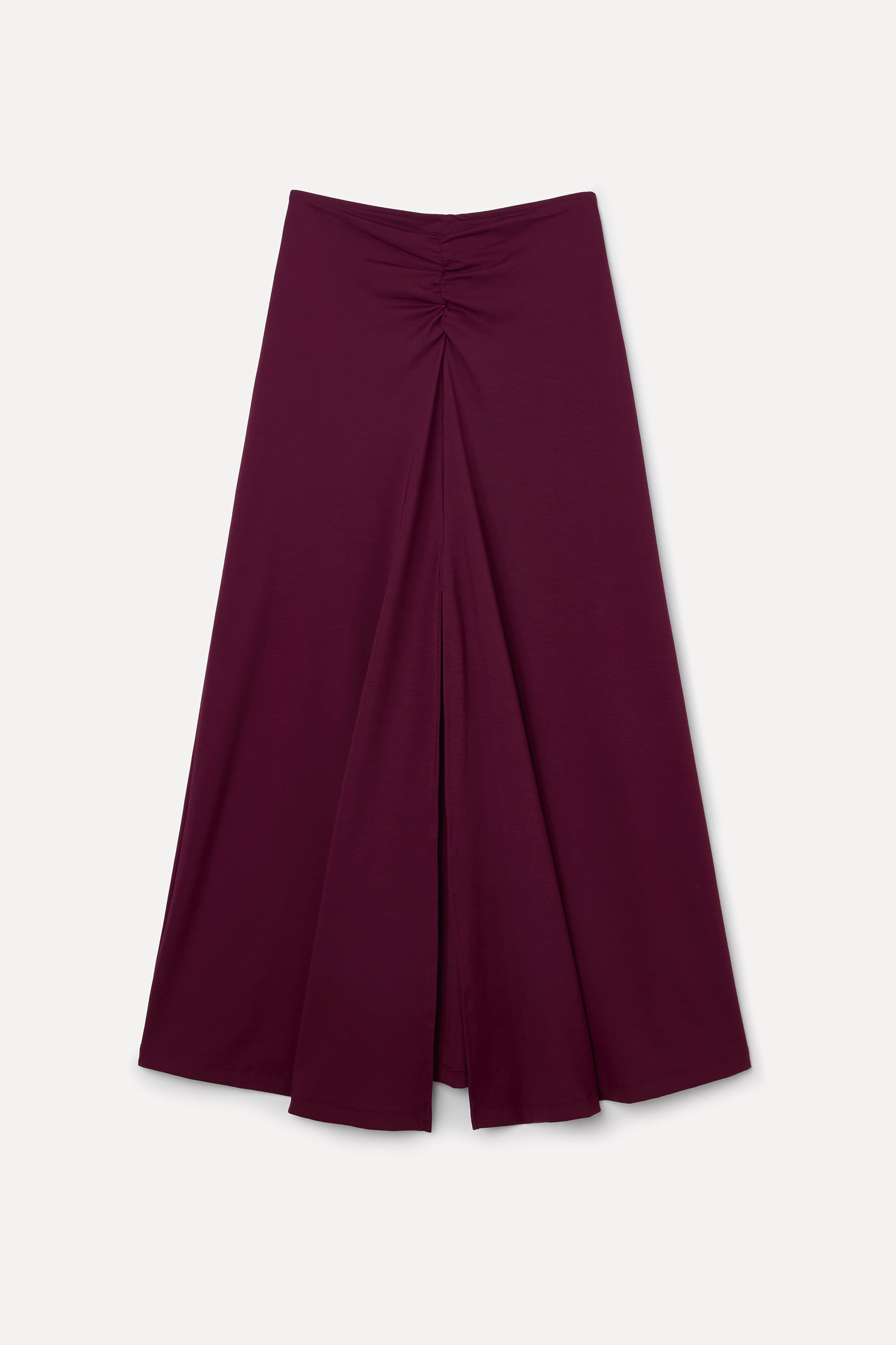 A FORM BELİ BÜZGÜLÜ YIRTMAÇLI UZUN ETEK