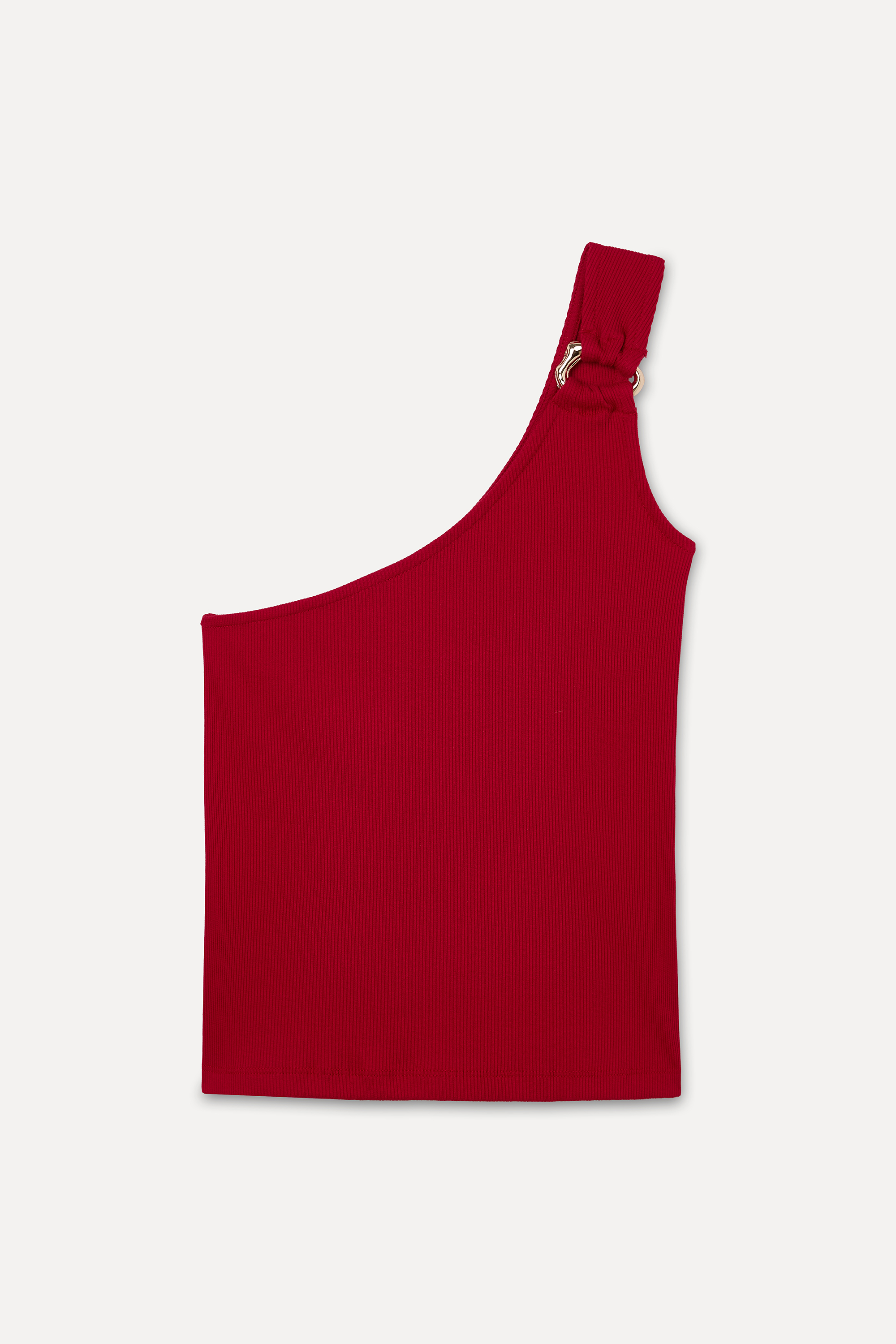 FITTED KAYIK YAKA TEK OMUZ BLUZ