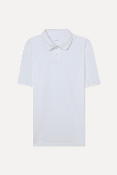 Mudo Erkek Beyaz Polo Yaka T-Shirt