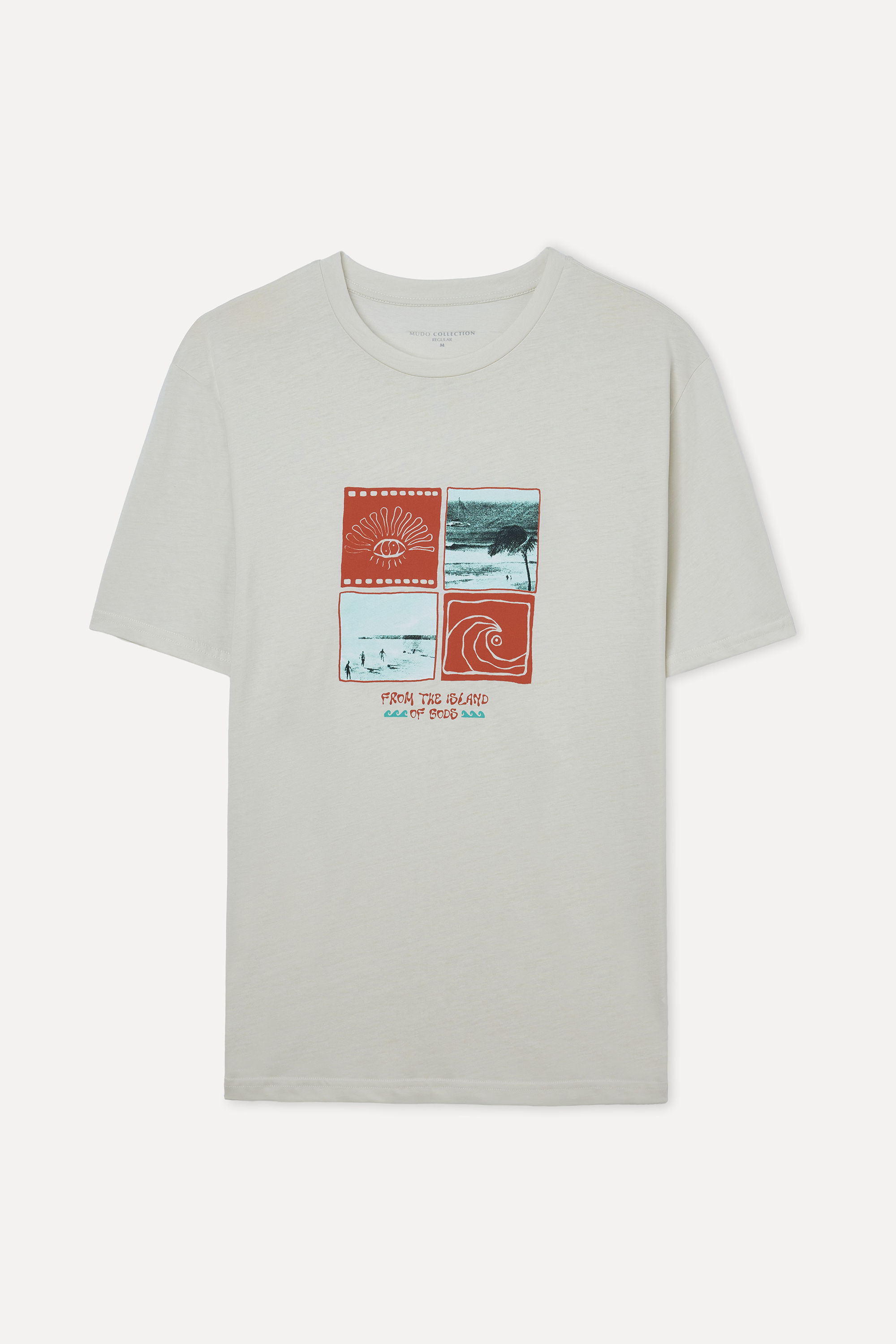 BASKILI BİSİKLET YAKA T-SHIRT