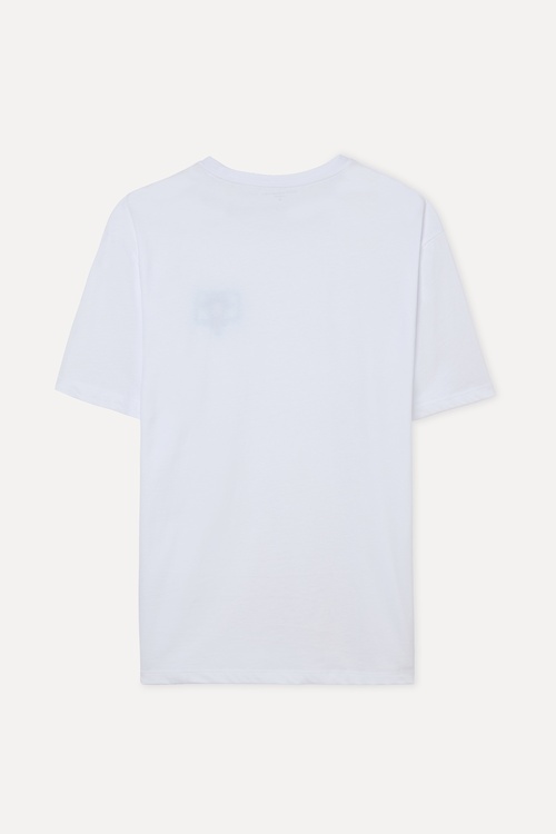 COMFORT FIT NAKIŞLI BİSİKLET YAKA T-SHIRT