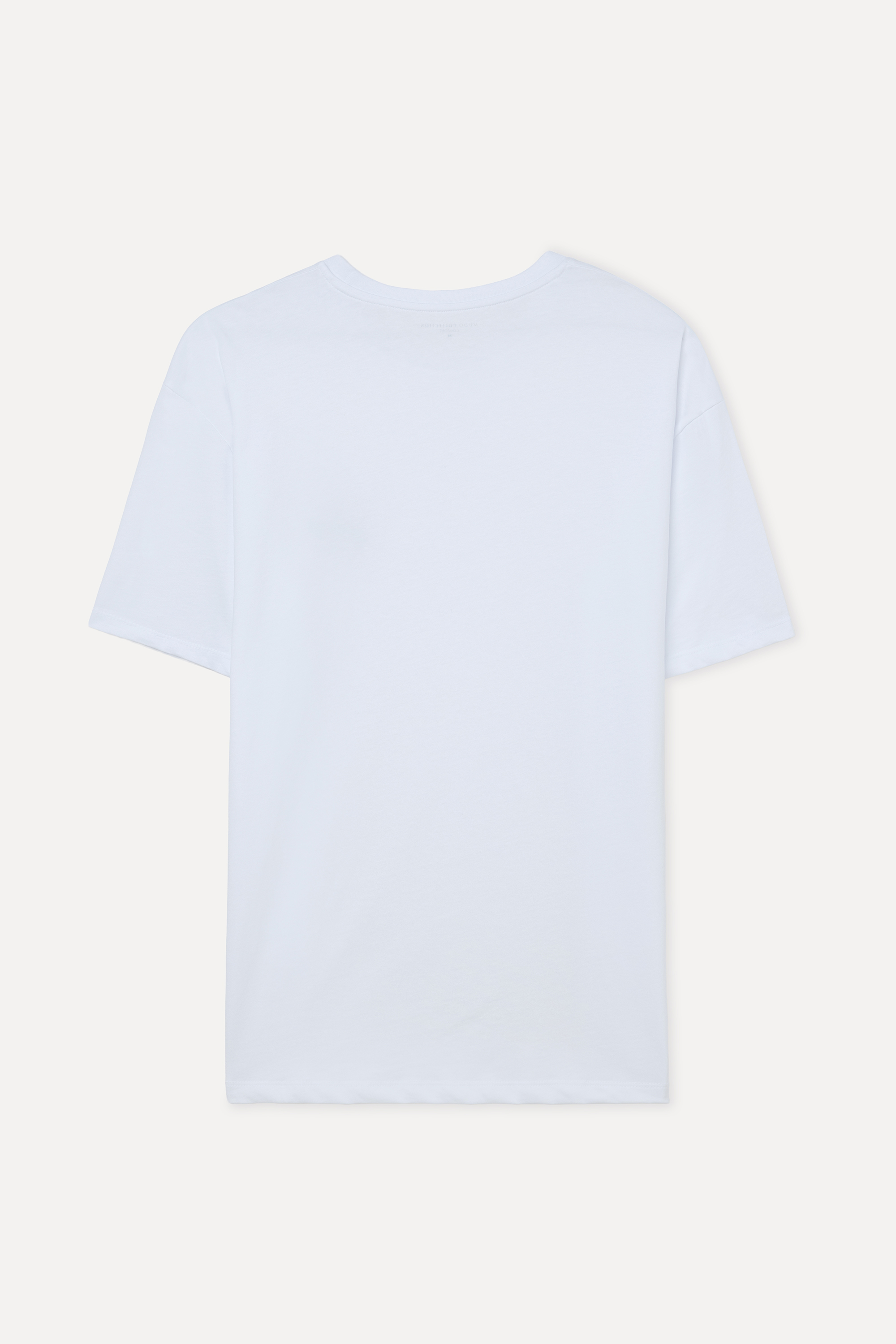 COMFORT FIT BASKILI BİSİKLET YAKA T-SHIRT