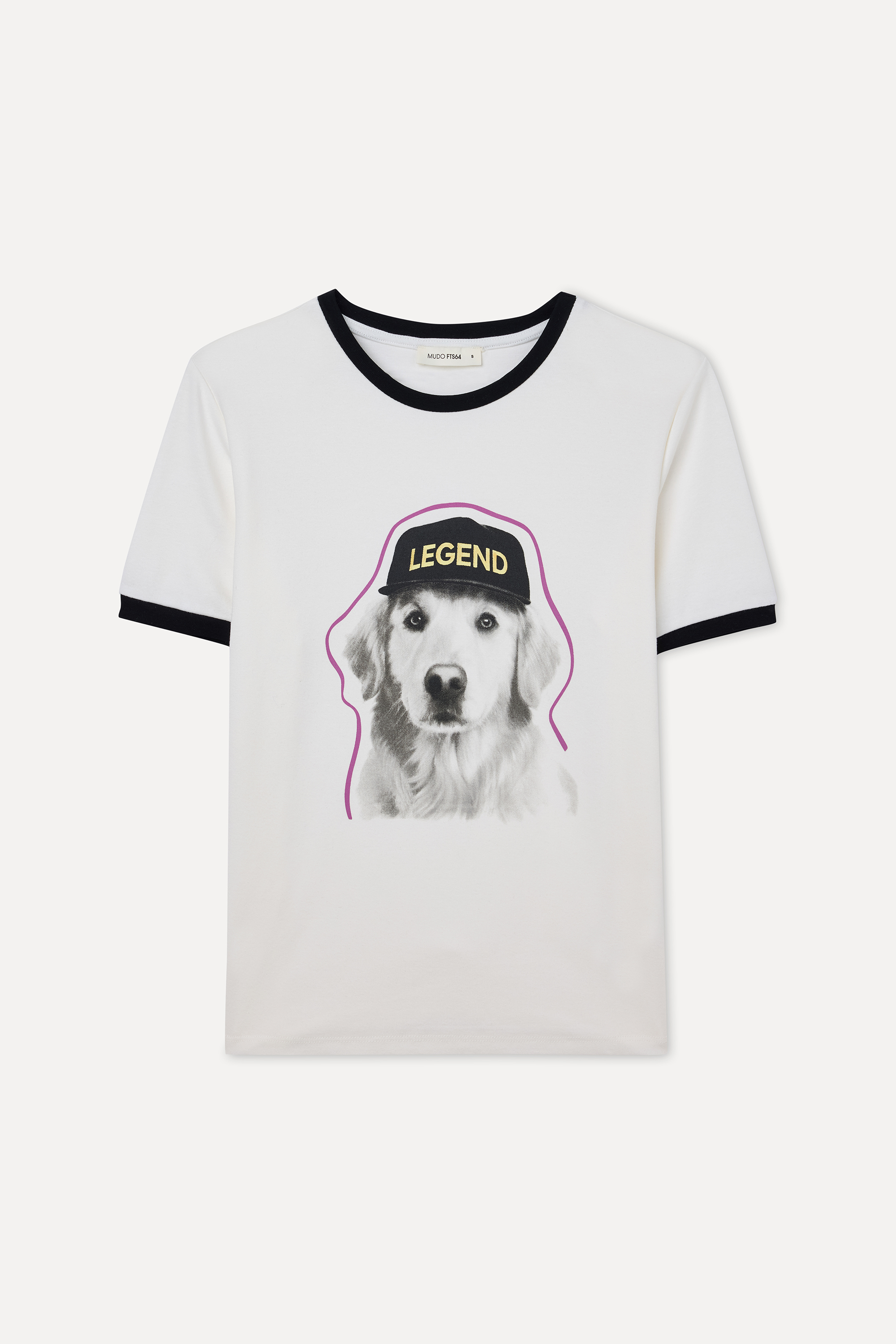 BASKILI BİSİKLET YAKA T-SHIRT