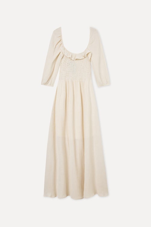 GİPELİ ASTARLI KLOŞ MİDİ ELBİSE