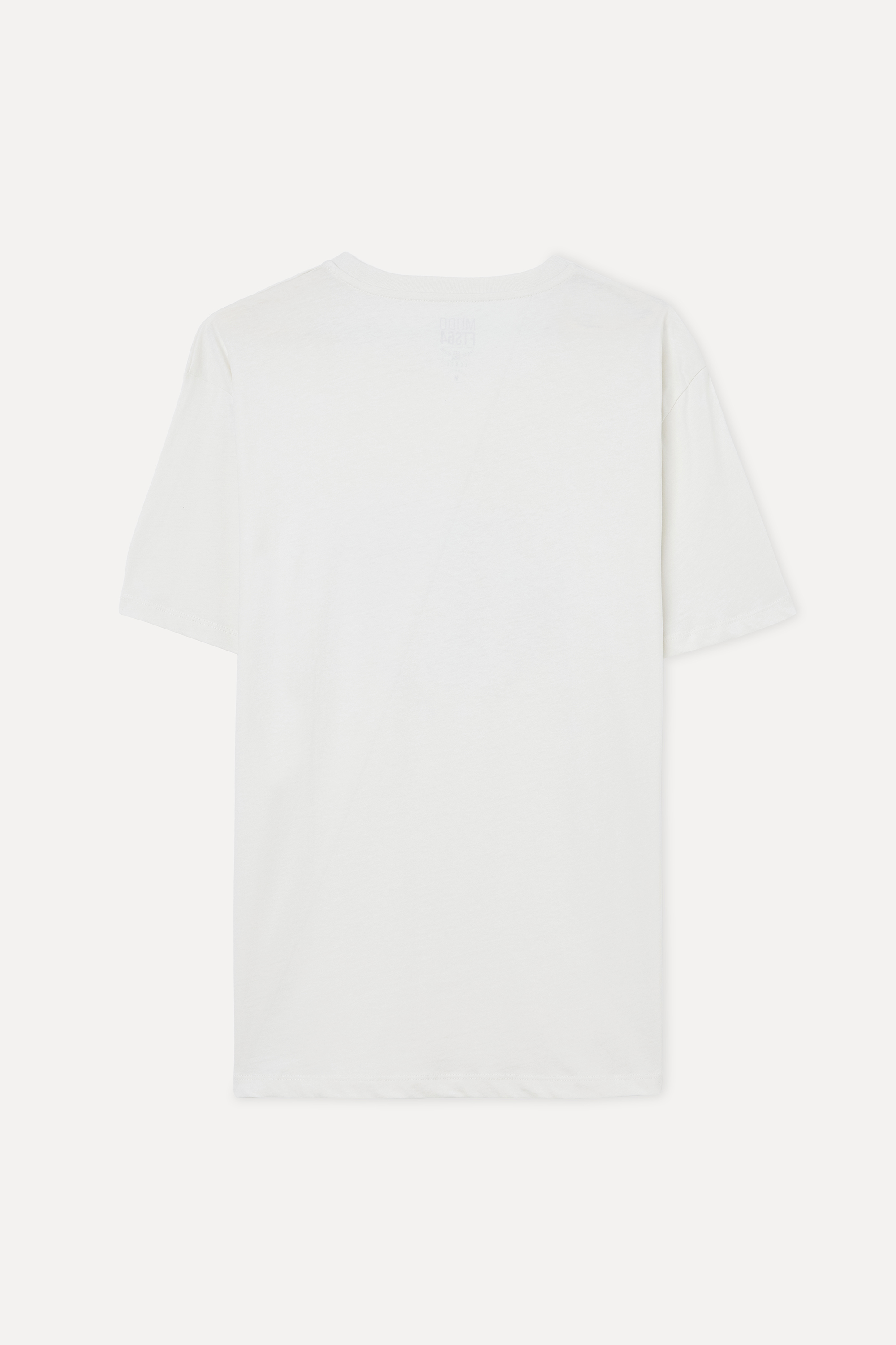 Erkek Kırık Beyaz Baskılı Loose Fit Bisiklet Yaka T-Shirt