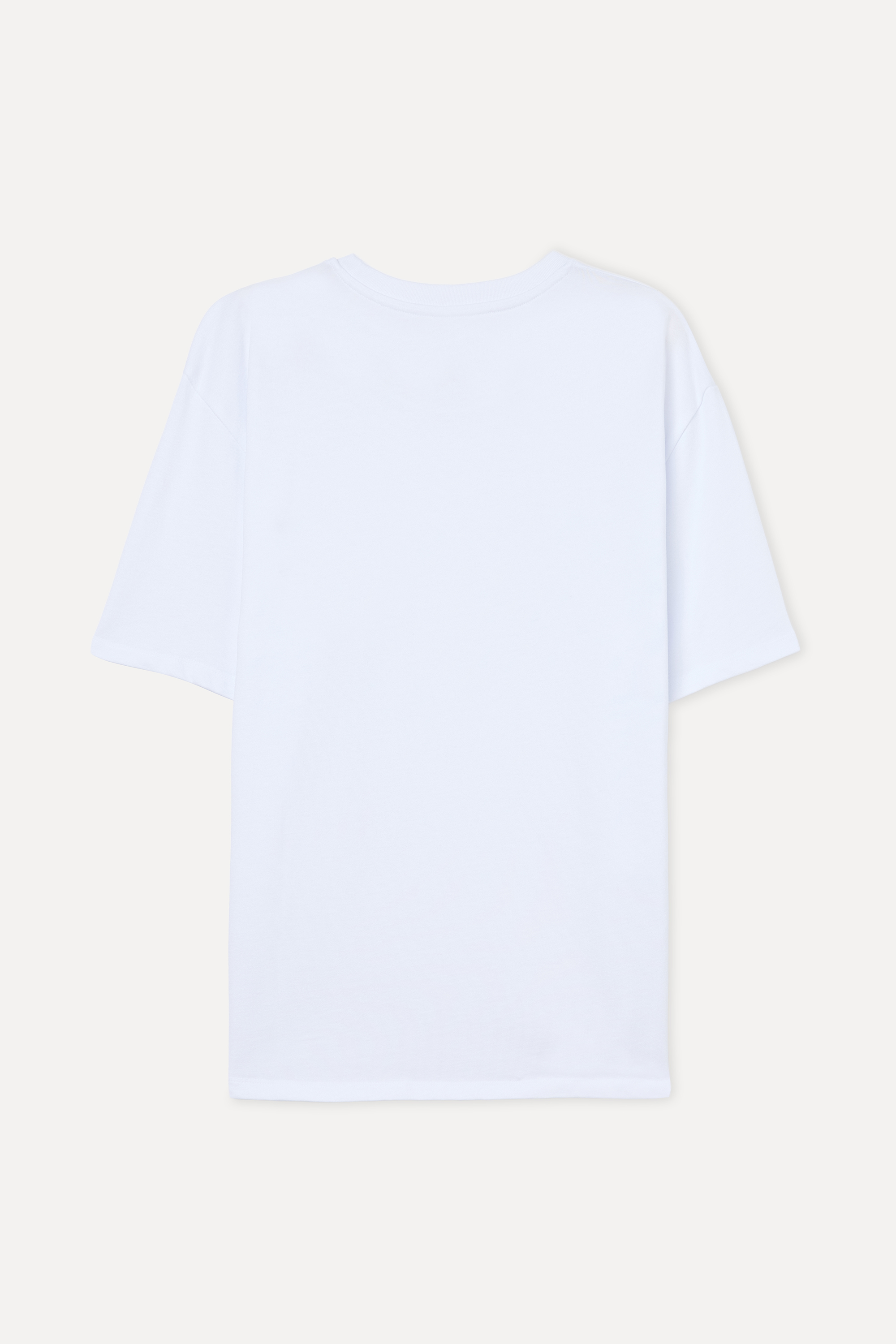 Erkek Beyaz Baskılı Comfort Fit Bisiklet Yaka T-Shirt