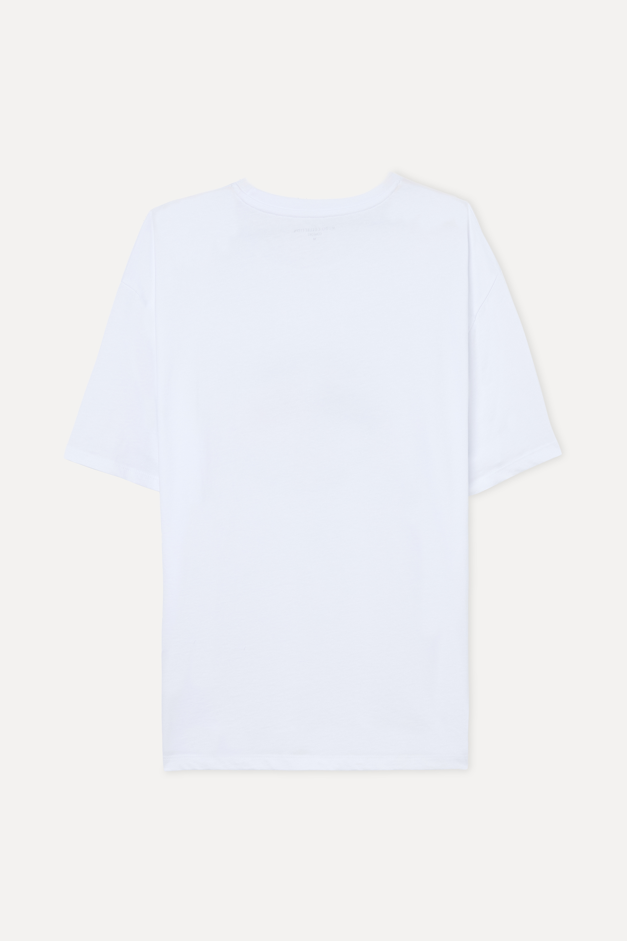 Erkek Beyaz Baskılı Comfort Fit Bisiklet Yaka T-Shirt