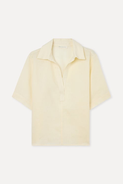 V YAKA KISA KOLLU KETEN BLUZ