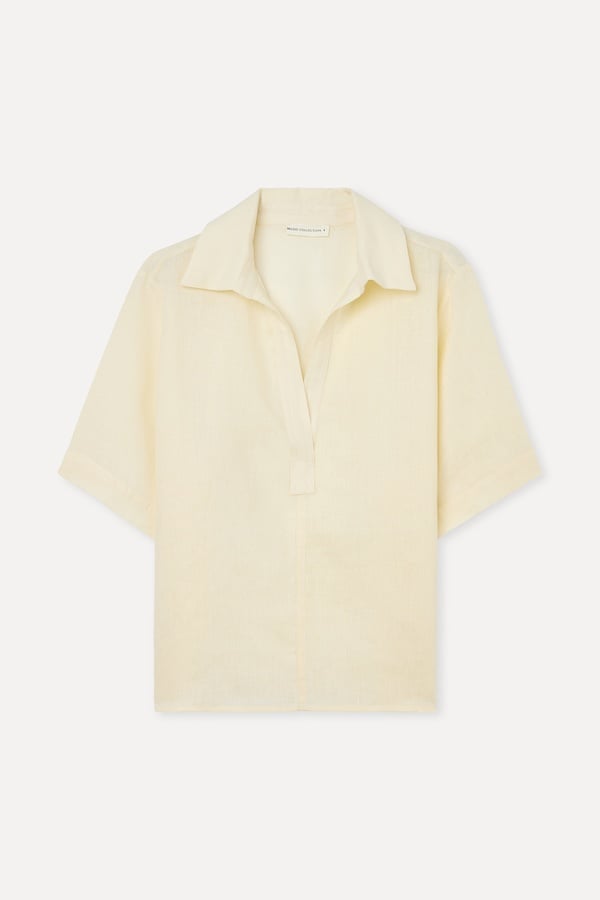 V YAKA KISA KOLLU KETEN BLUZ