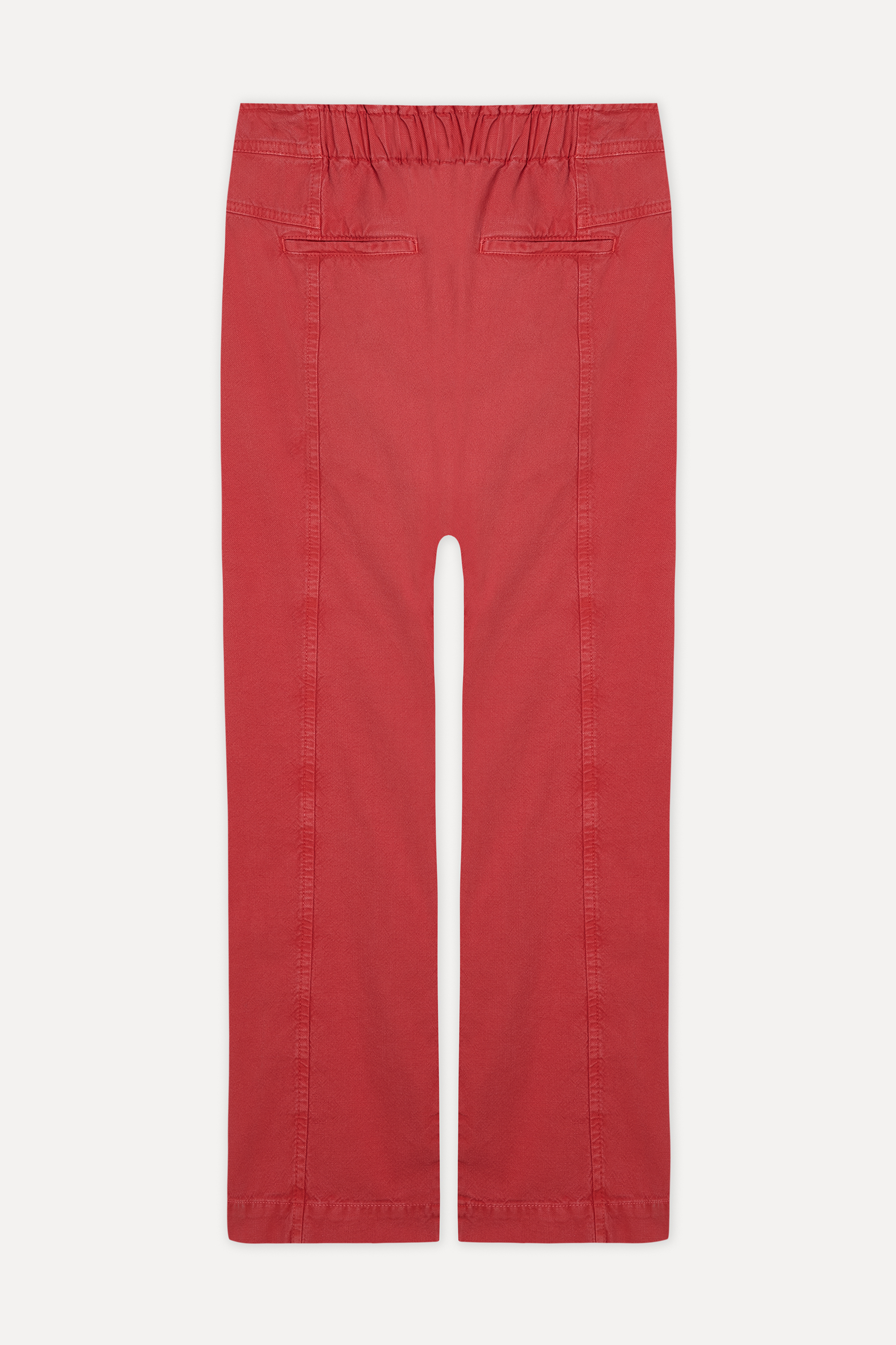 Kadın Kırmızı Beli Bağlamalı Comfort Fit Pantolon