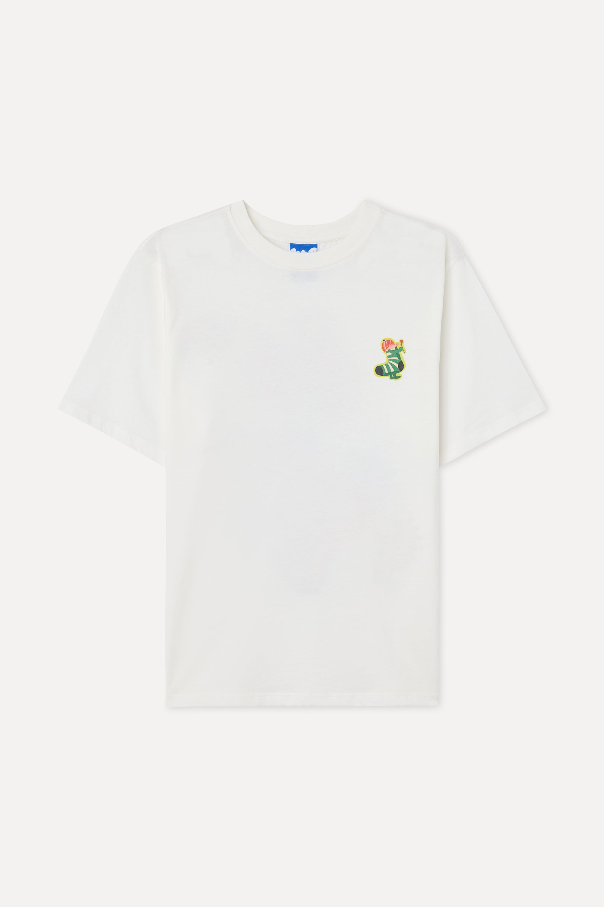 Kadın Beyaz Baskılı Bisiklet Yaka T-Shirt