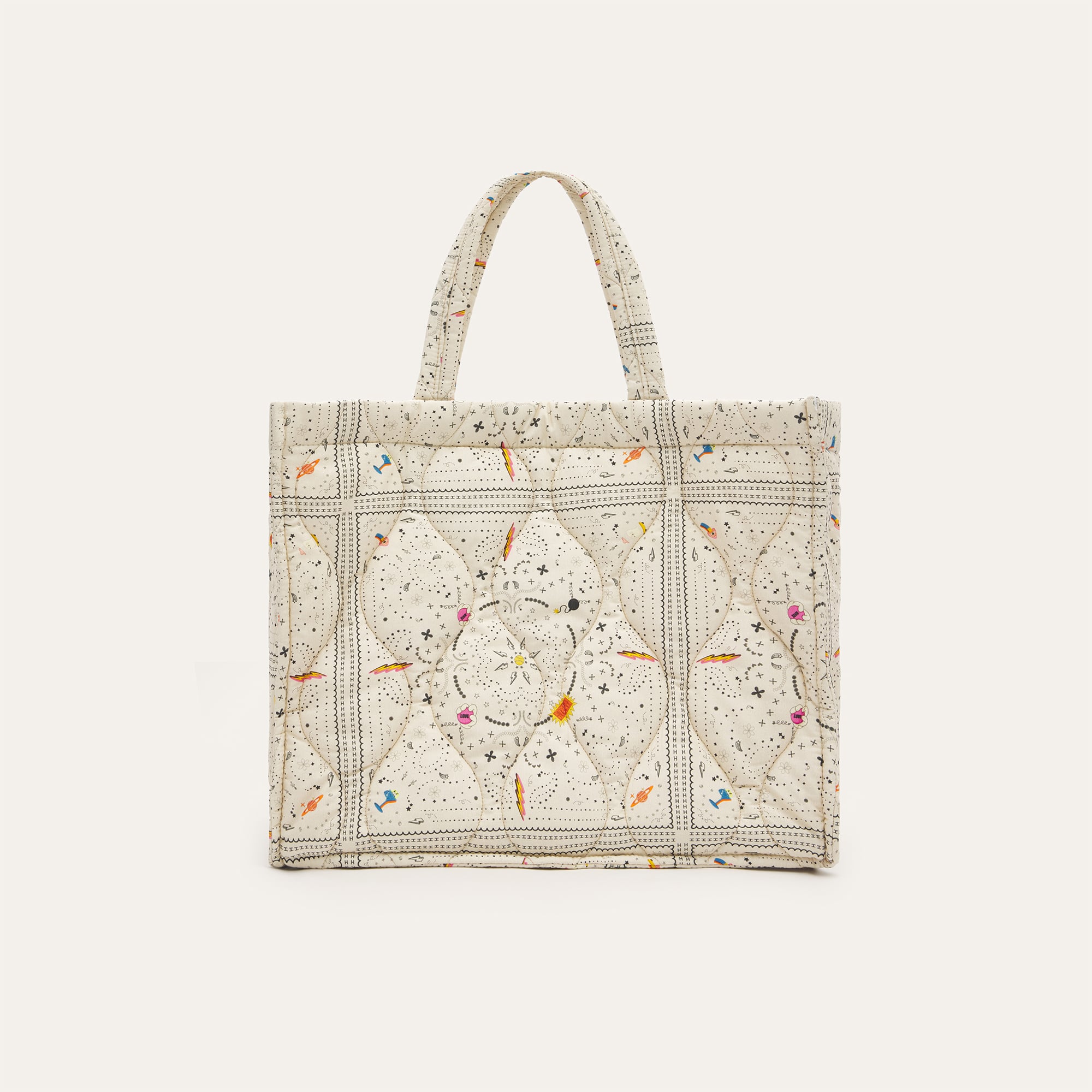 Kadın Bej Desenli Kapitoneli El Çantası