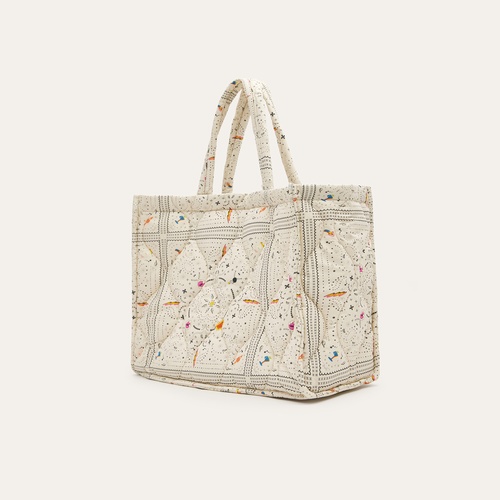  Kadın Bej Desenli Kapitoneli El Çantası