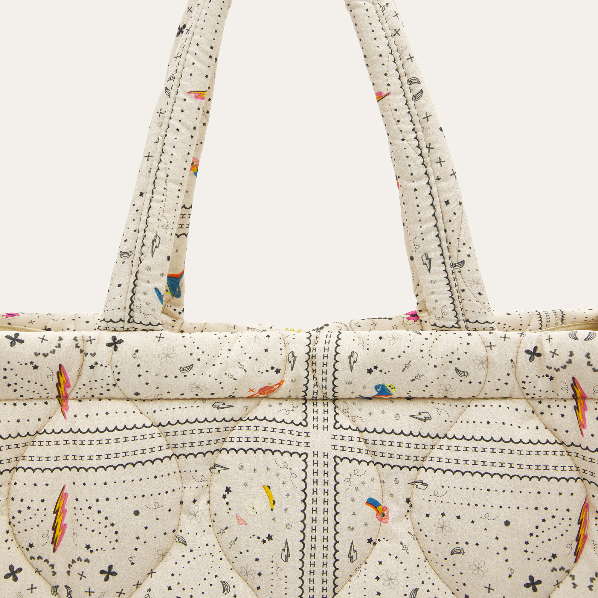 Kadın Bej Desenli Kapitoneli El Çantası