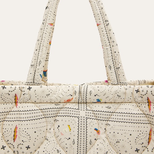  Kadın Bej Desenli Kapitoneli El Çantası