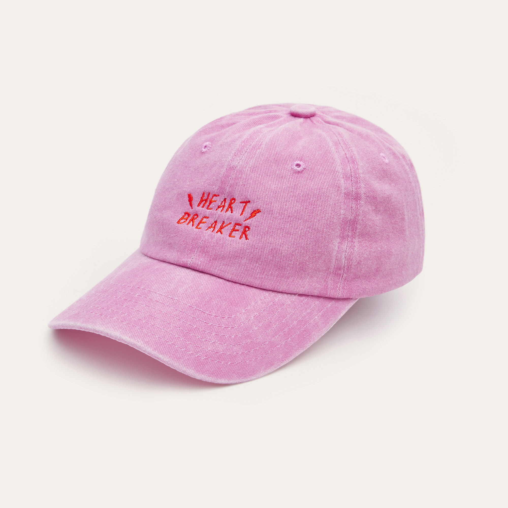 Kadın Pembe Nakışlı Kasket Şapka