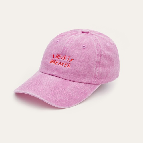 Kadın Pembe Nakışlı Kasket Şapka